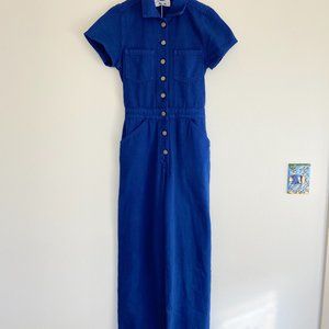 Reformation Izzy Vintage Blue Boiler Jumpsuit
